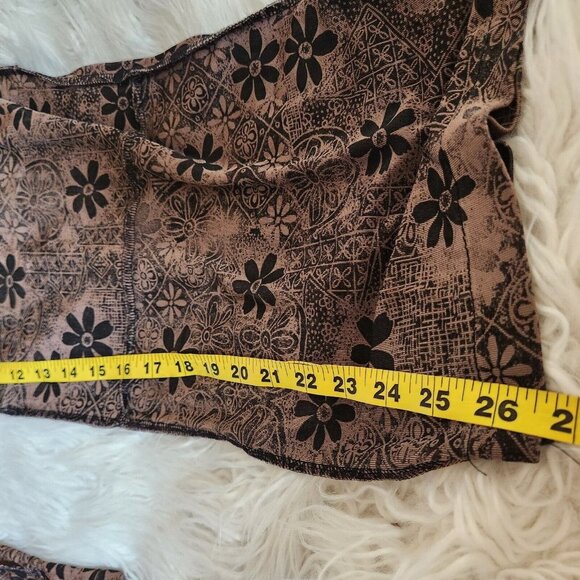 Chico's Travelers 2 L 12 Elastic Tie Waist Slinky Pants Brown Inside Out Look - Picture 10 of 13